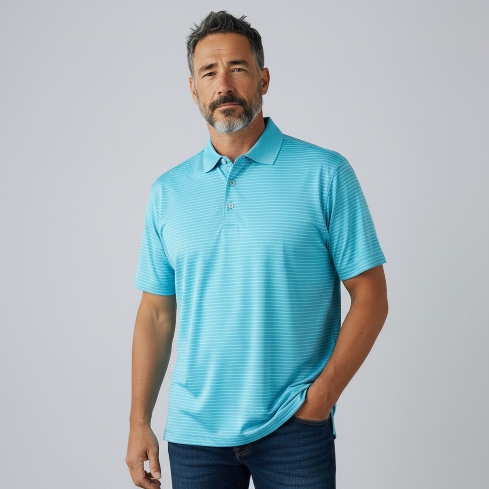 PETER MILLAR Summer Comfort Blue Polo‎ Shirt Mens XXL Golf Tennis Preppy